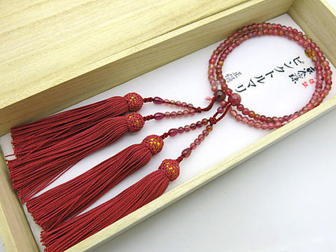 Women's Finest Pink Tourmaline Prayer Beads, 5mm Bead, Double-Wrap