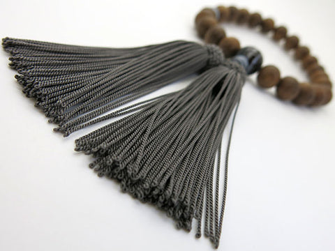 Men's Prayer Beads, Enju, 22 Beads, Black Striped Agate Finish