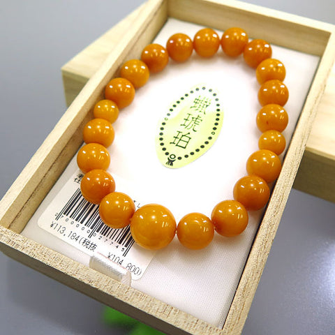 Aged Amber 10mm Bead Bracelet Matching Set 640103000000a - bead detail