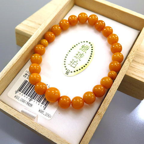 Aged Amber 8mm Bead Bracelet Matching Set 640104000000b - bead detail