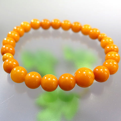Aged Amber 8mm Bead Bracelet Matching Set 640104000000b - close-up