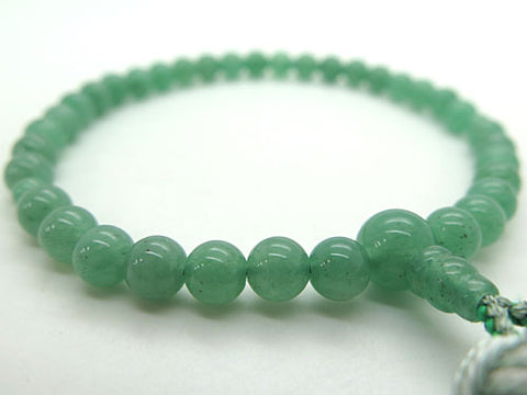 Women's Indian Jade Prayer Beads, 8mm Bead, Wrapped Tassel