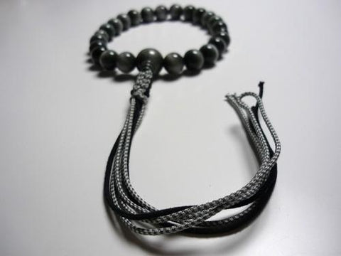 Men's prayer beads, grey tiger's eye, 22 beads