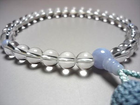 Women's Prayer Beads, Crystal, Round Beads, Chalcedony Finish