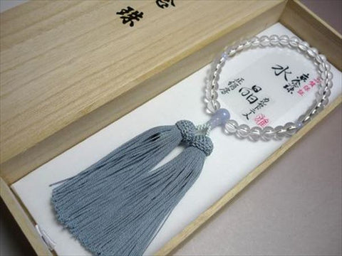 Women's Prayer Beads, Crystal, Round Beads, Chalcedony Finish