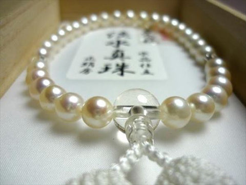 Women's Freshwater Pearl Prayer Beads, White Tassel