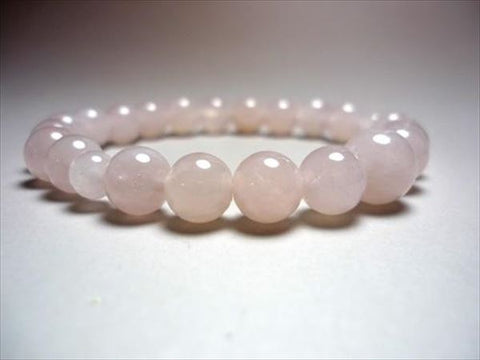 Rose Quartz Bracelet, 8mm Round Beads, Uniform Finish