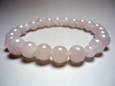 Rose Quartz Bracelet, 8mm Round Beads, Uniform Finish