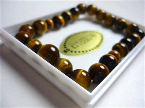 Tiger's Eye Round Bead Bracelet, 8mm