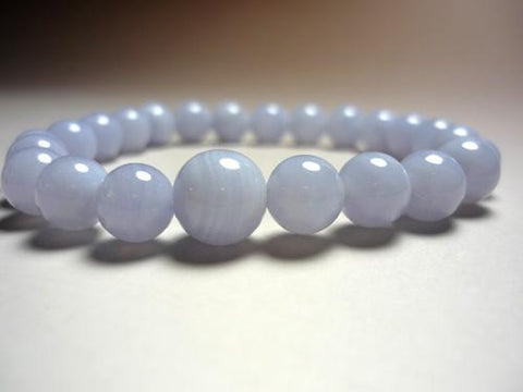 Chalcedony 8mm round bead bracelet