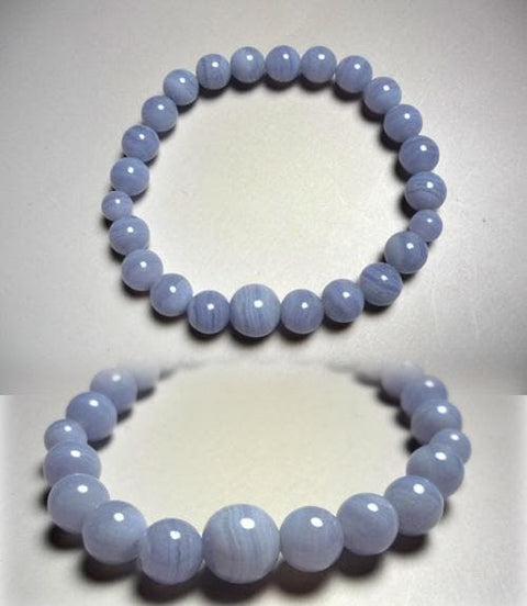 Chalcedony 8mm round bead bracelet