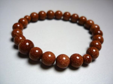 Goldstone Bracelet, 8mm Round Beads