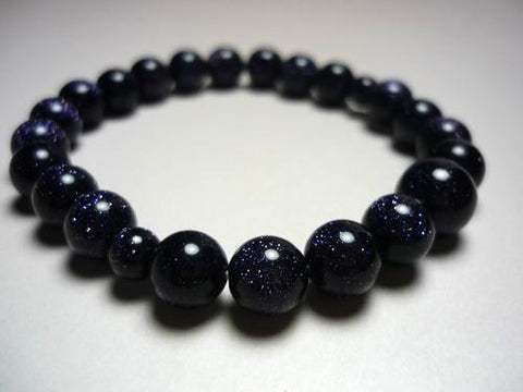 Purple Goldstone Bracelet, 8mm Round Beads