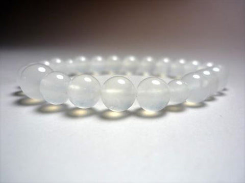 White Onyx Bracelet, 8mm Round Beads, Uniform Finish