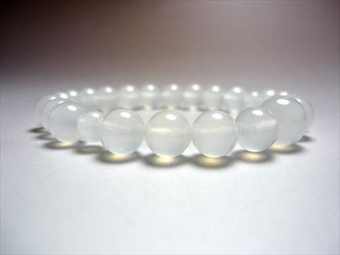 White Onyx Bracelet, 8mm Round Beads, Uniform Finish