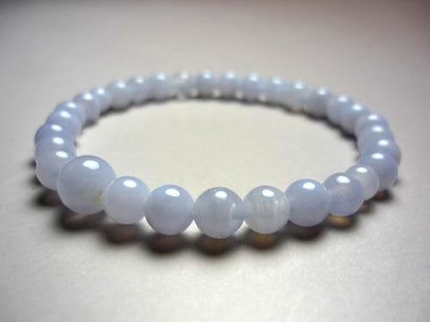 Chalcedony 6mm round bead bracelet