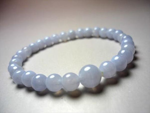 Chalcedony 6mm round bead bracelet
