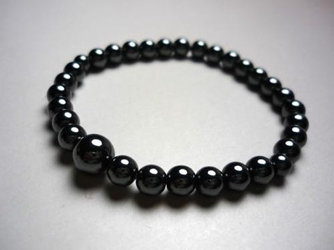 Hematite round bead bracelet 6mm