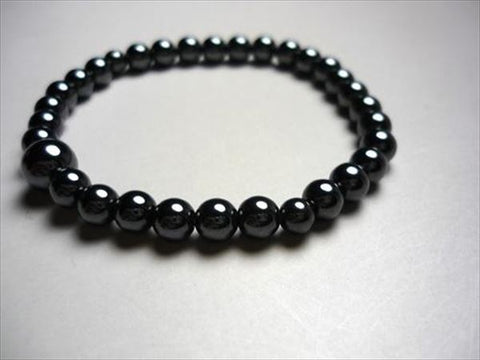 Hematite round bead bracelet 6mm