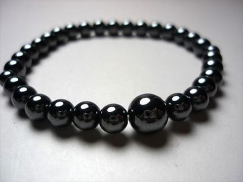 Hematite round bead bracelet 6mm