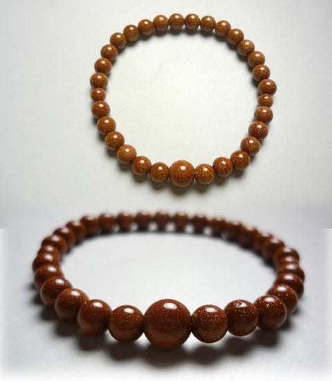 Goldstone Bracelet, 6mm Round Beads, Uniform Finish
