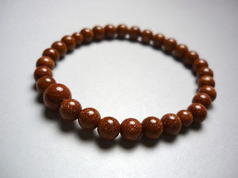 Goldstone Bracelet, 6mm Round Beads, Uniform Finish