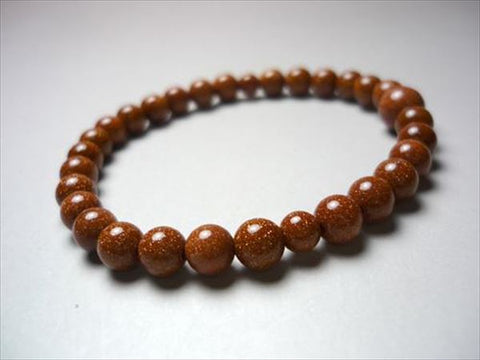 Goldstone Bracelet, 6mm Round Beads, Uniform Finish