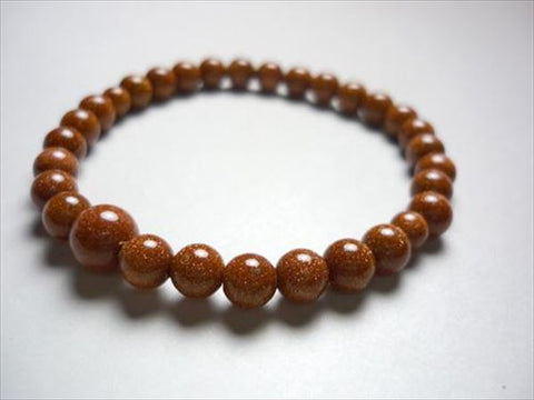 Goldstone Bracelet, 6mm Round Beads, Uniform Finish