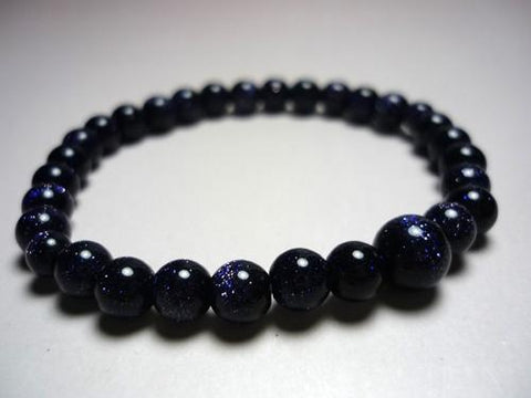 Purple Goldstone Bracelet, 6mm Round Beads, Uniform Finish