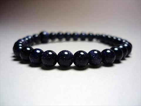 Purple Goldstone Bracelet, 6mm Round Beads, Uniform Finish