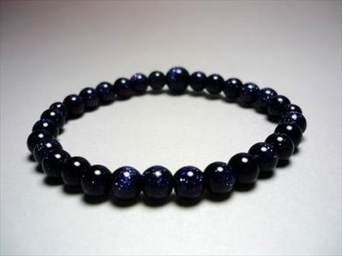 Purple Goldstone Bracelet, 6mm Round Beads, Uniform Finish