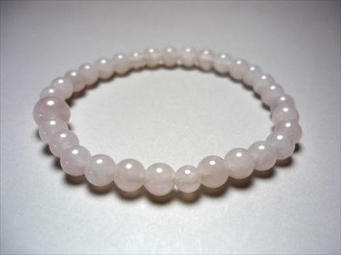 Pink Quartz Bracelet, 6mm Round Beads