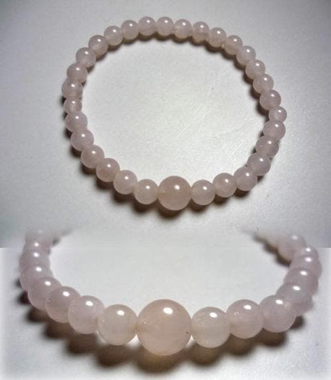 Pink Quartz Bracelet, 6mm Round Beads
