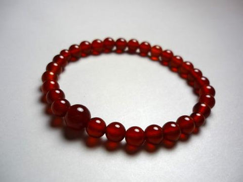Red Agate Round Bead Bracelet 6mm 6430230000000 - bead detail