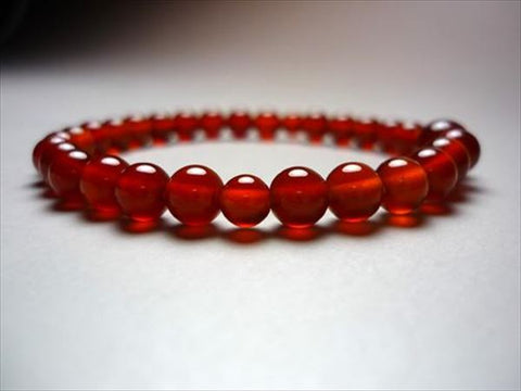 Red Agate Round Bead Bracelet 6mm 6430230000000 - close-up