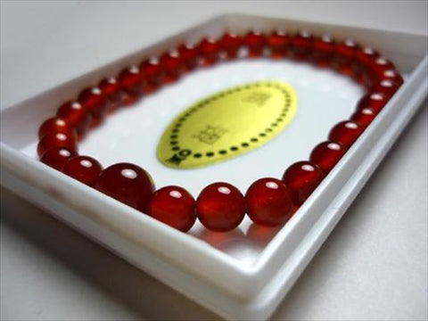 Red Agate Round Bead Bracelet 6mm 6430230000000 - close-up 2