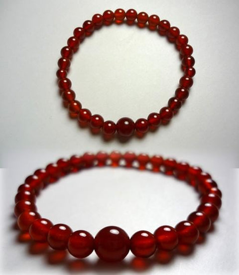 Red Agate Round Bead Bracelet 6mm 6430230000000 - full view