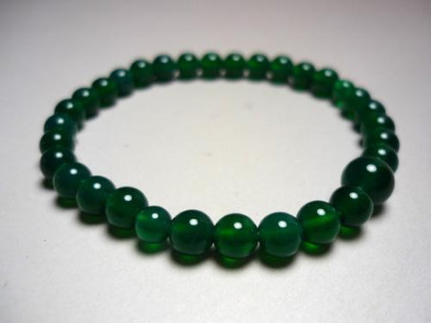 Green Agate 6mm round bead bracelet