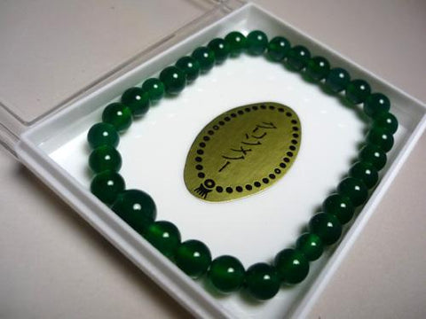 Green Agate 6mm round bead bracelet