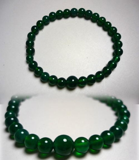 Green Agate 6mm round bead bracelet