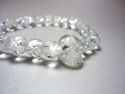 Crystal skeleton (skull carving) bracelet