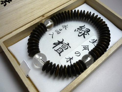 Green sandalwood bracelet with crystal