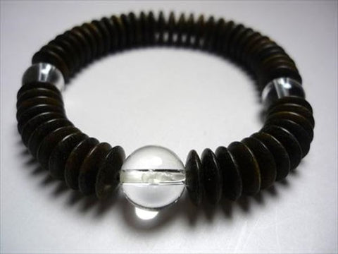 Green sandalwood bracelet with crystal