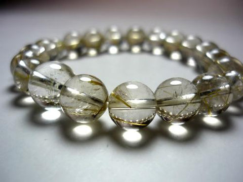 Rutile Quartz (Gold Wire) Bracelet, 10mm, E, Limited Edition
