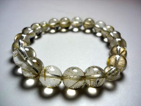Rutile Quartz (Gold Wire) Bracelet, 10mm, E, Limited Edition