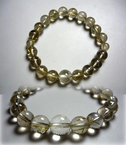 Rutile Quartz (Gold Wire) Bracelet, 10mm, E, Limited Edition
