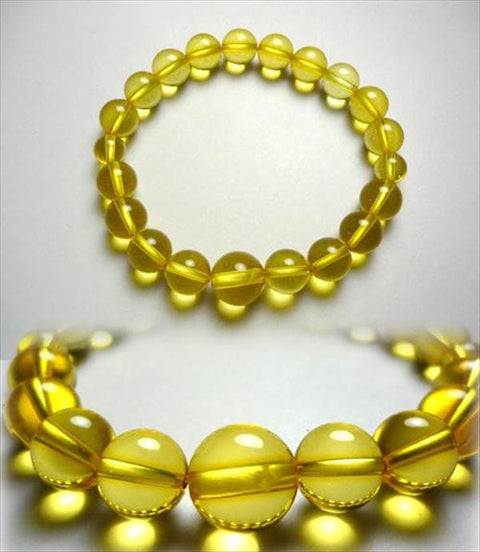 Amber Round Bead Bracelet 10mm Matching Set 6430660000000 - full view