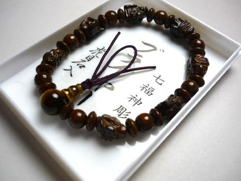 Briar wood seven lucky gods bracelet