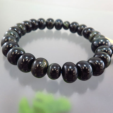 Men's prayer beads, blue tiger's eye stone, 23 flat beads, made to order