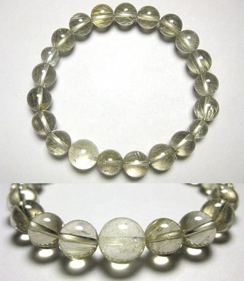 Rutilated Quartz Bracelet, 10mm Bead, Limited Edition